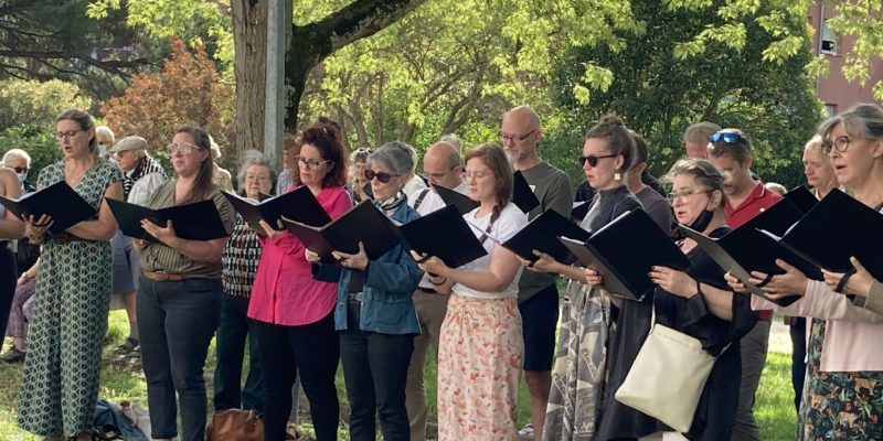 Le choeur de l'Opéra National de Bordeaux à la manifestions Chat en fête au quartier Chat au Grand Parc