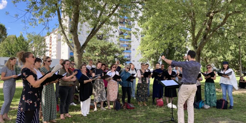 Le choeur de l'Opéra National de Bordeaux à la manifestions Chat en fête au quartier Chat au Grand Parc